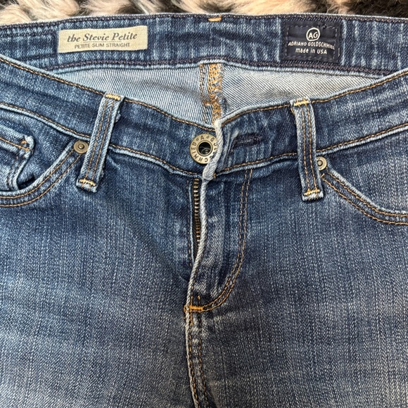 AG Adriano Goldschmied The Stevie Petite Slim Straight Classic Blue Jeans - Picture 2 of 5